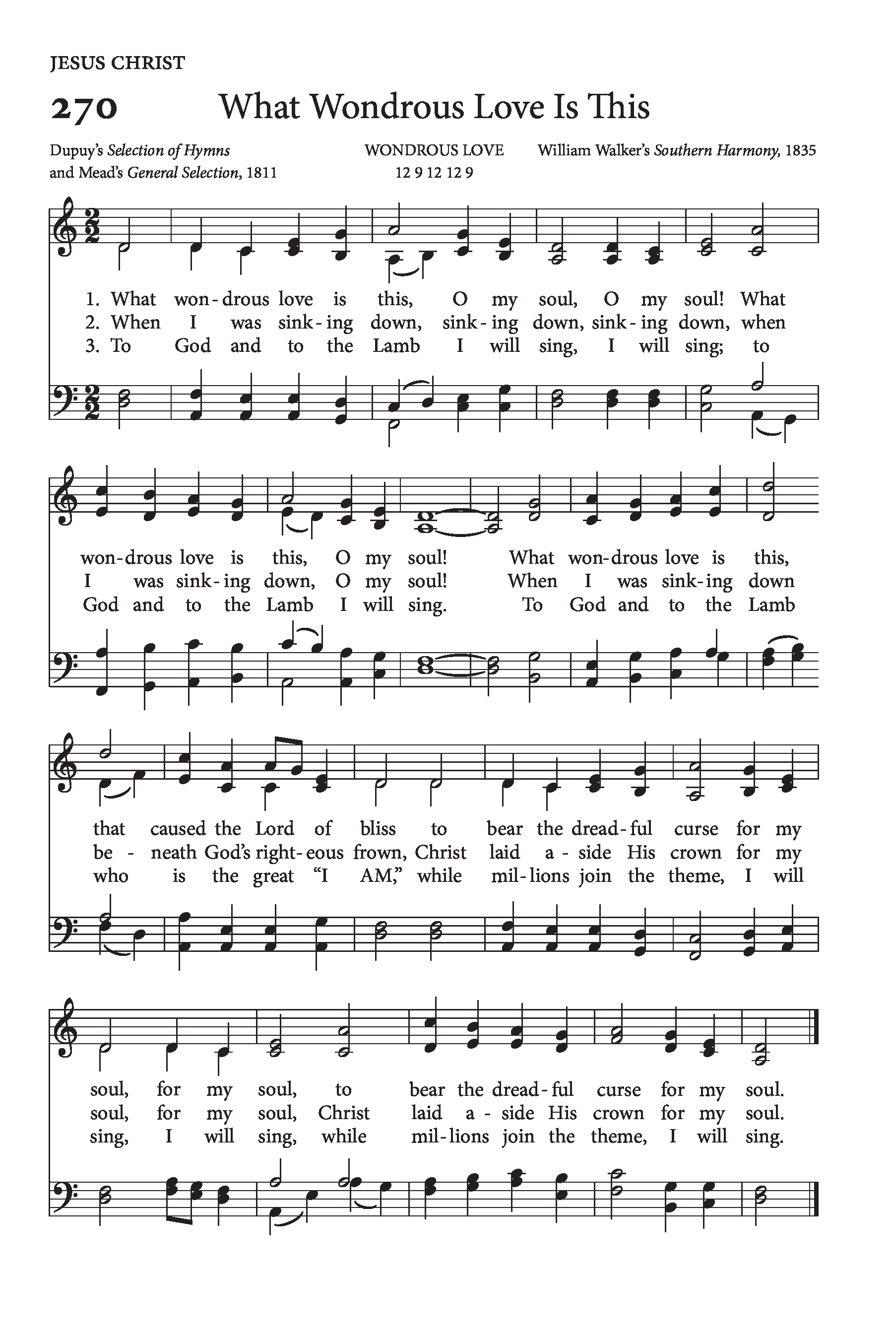 Hymn Sheet for What Wondrous Love Is This