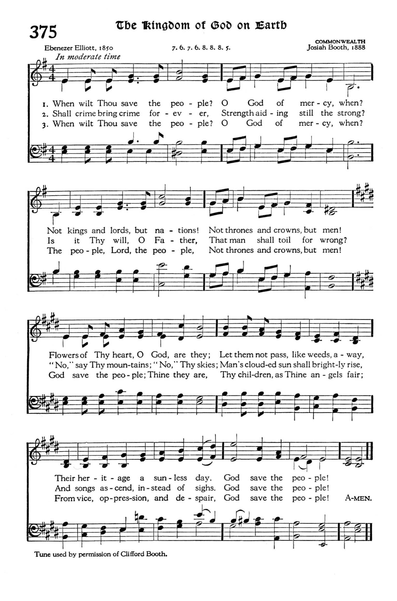 Hymn Sheet for When wilt Thou Save the People?