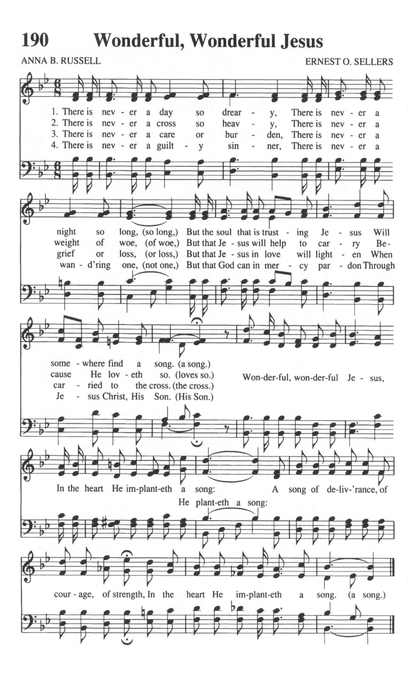 Hymn Sheet for Wonderful, Wonderful Jesus!
