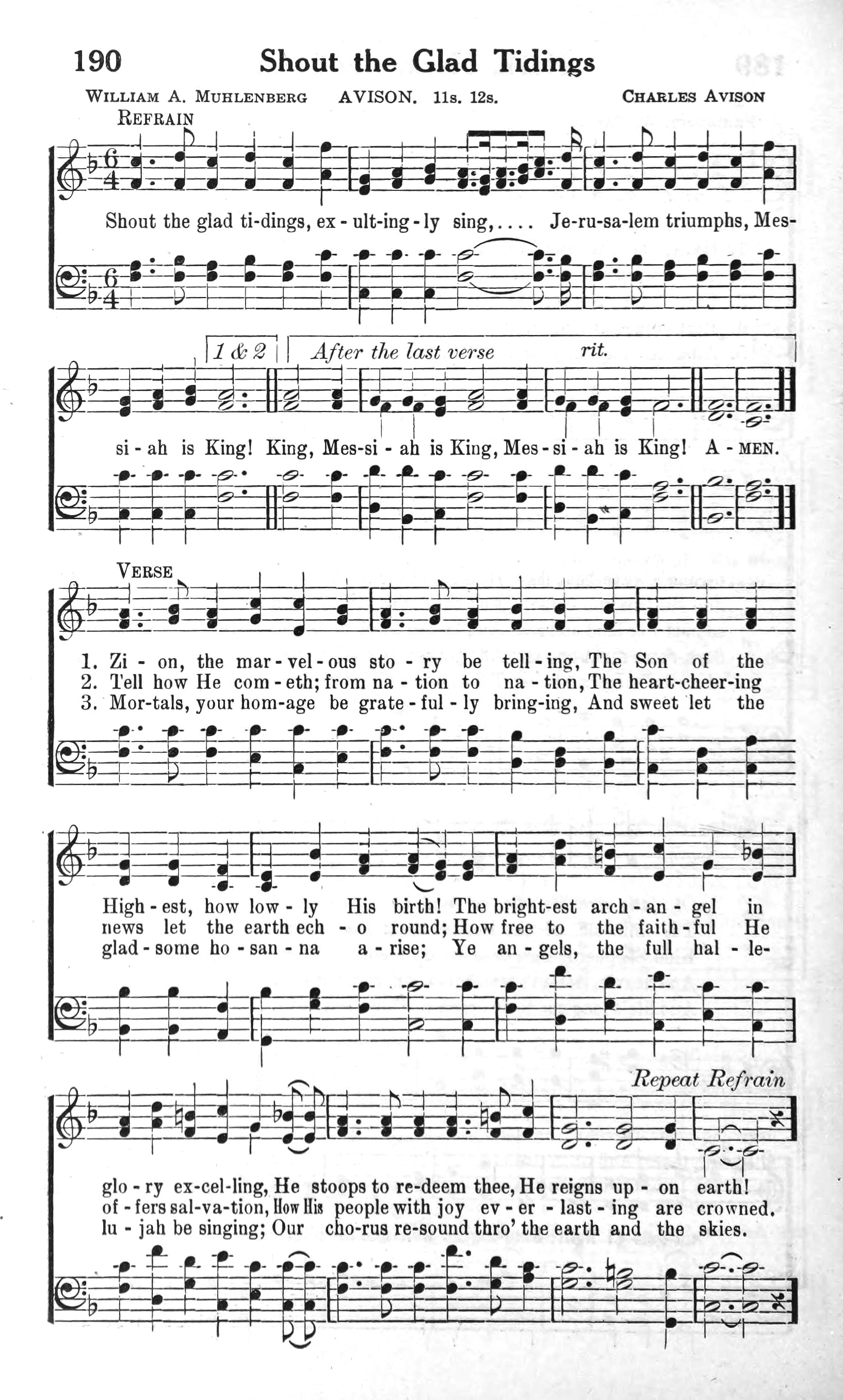 Hymn Sheet for Zion, the Marvelous Story Be Telling
