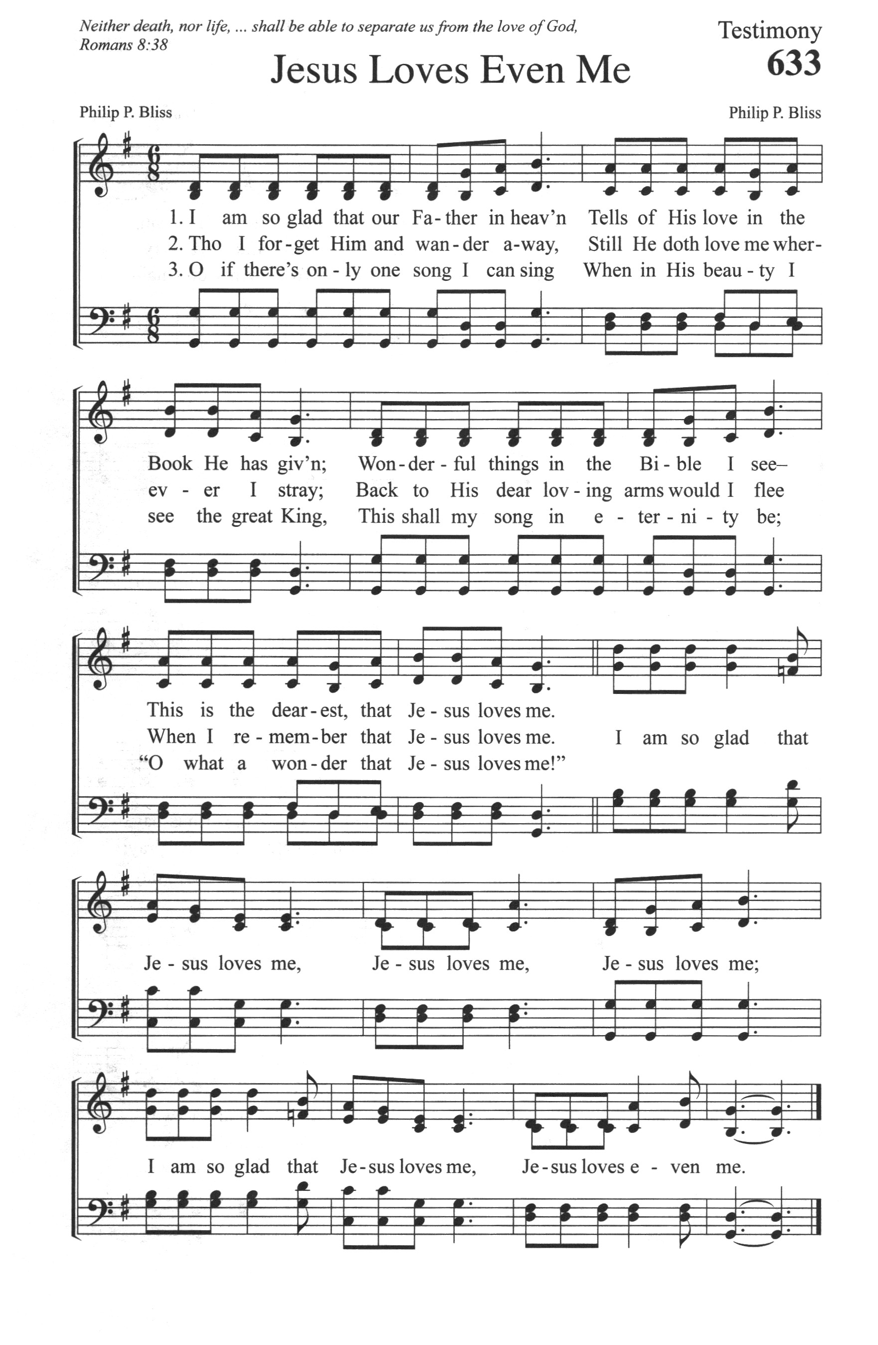 Hymn Sheet for Jesus Loves Even Me