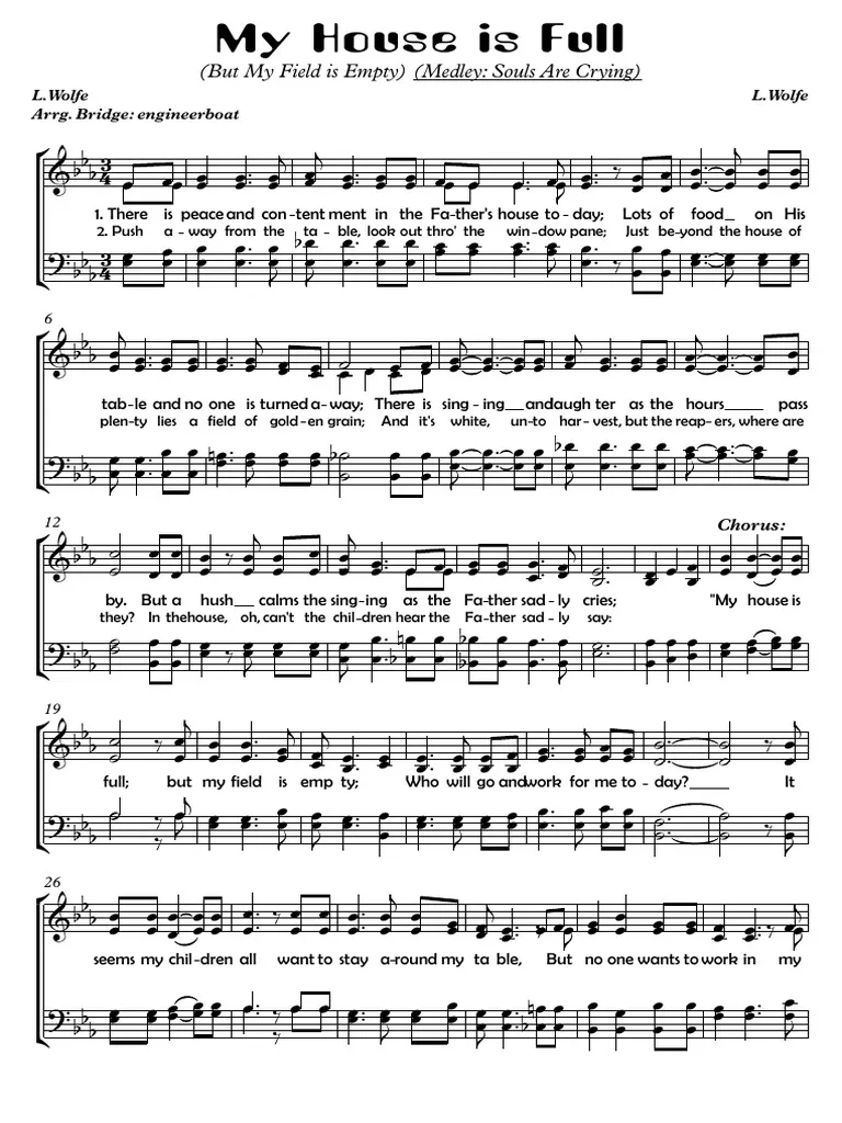 Hymn Sheet for My House Is Full (But My Field Is Empty)
