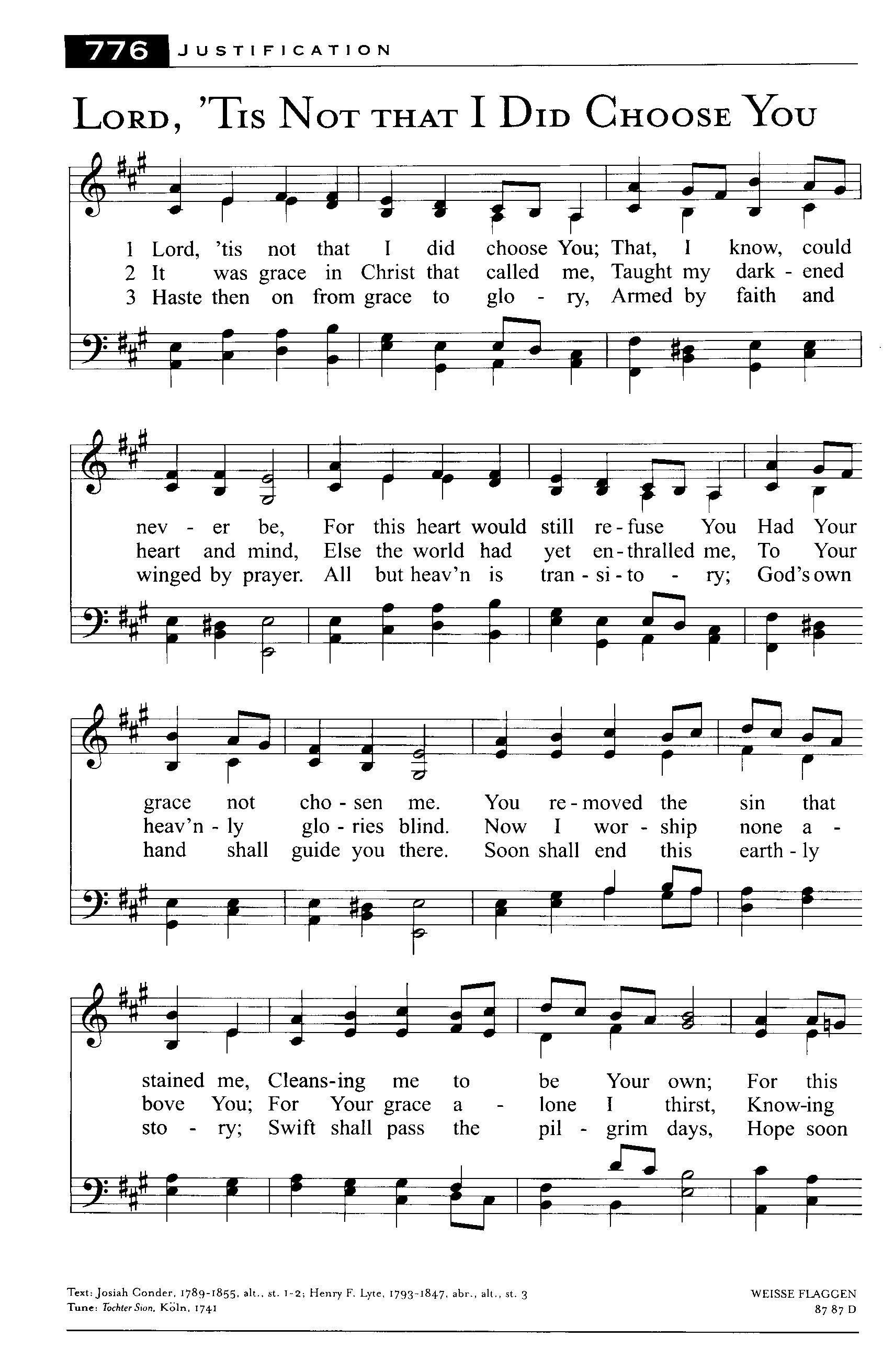Hymn Sheet for My Lord, I Did Not Choose You