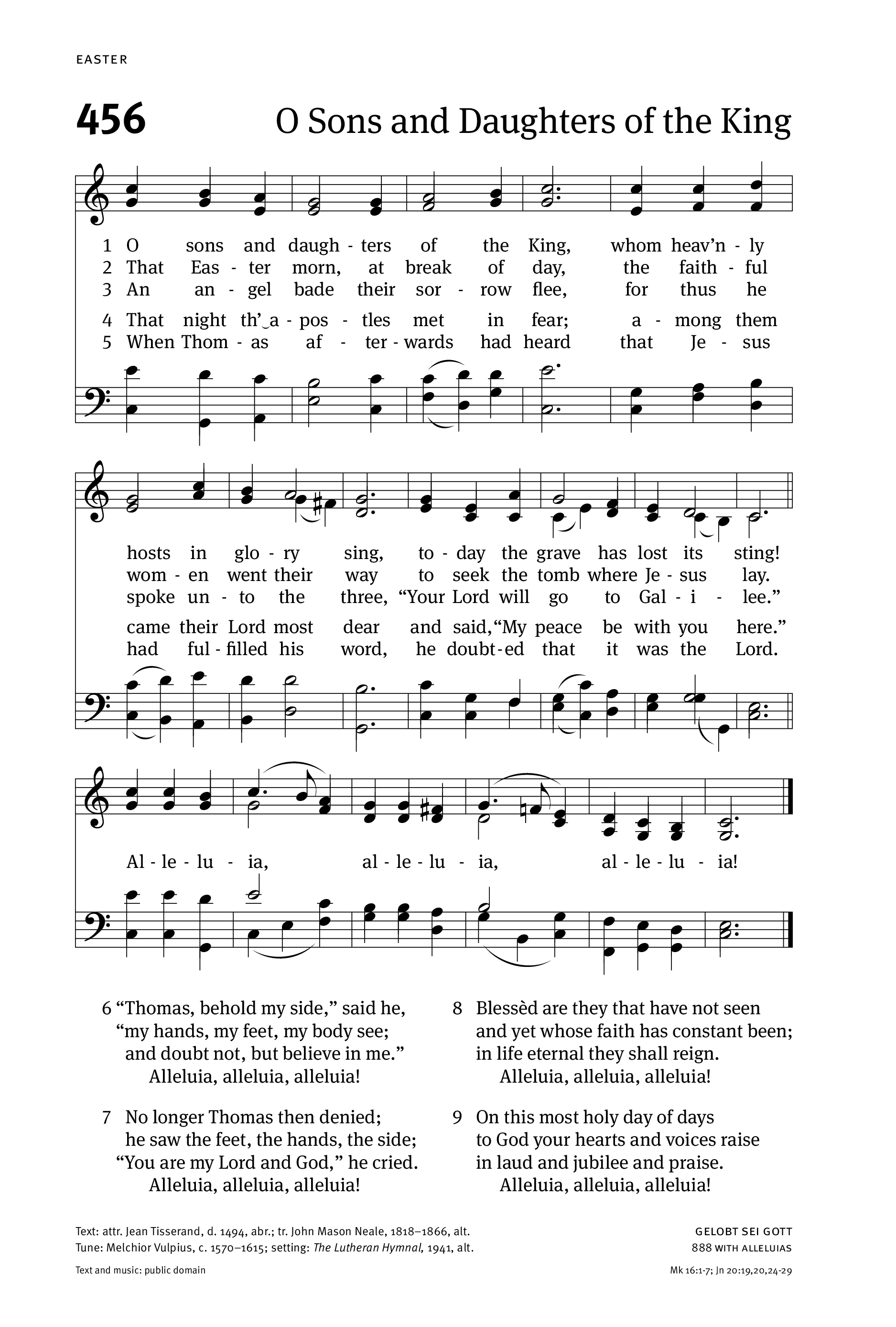 Hymn Sheet for O Sons and Daughters, Let Us Sing!