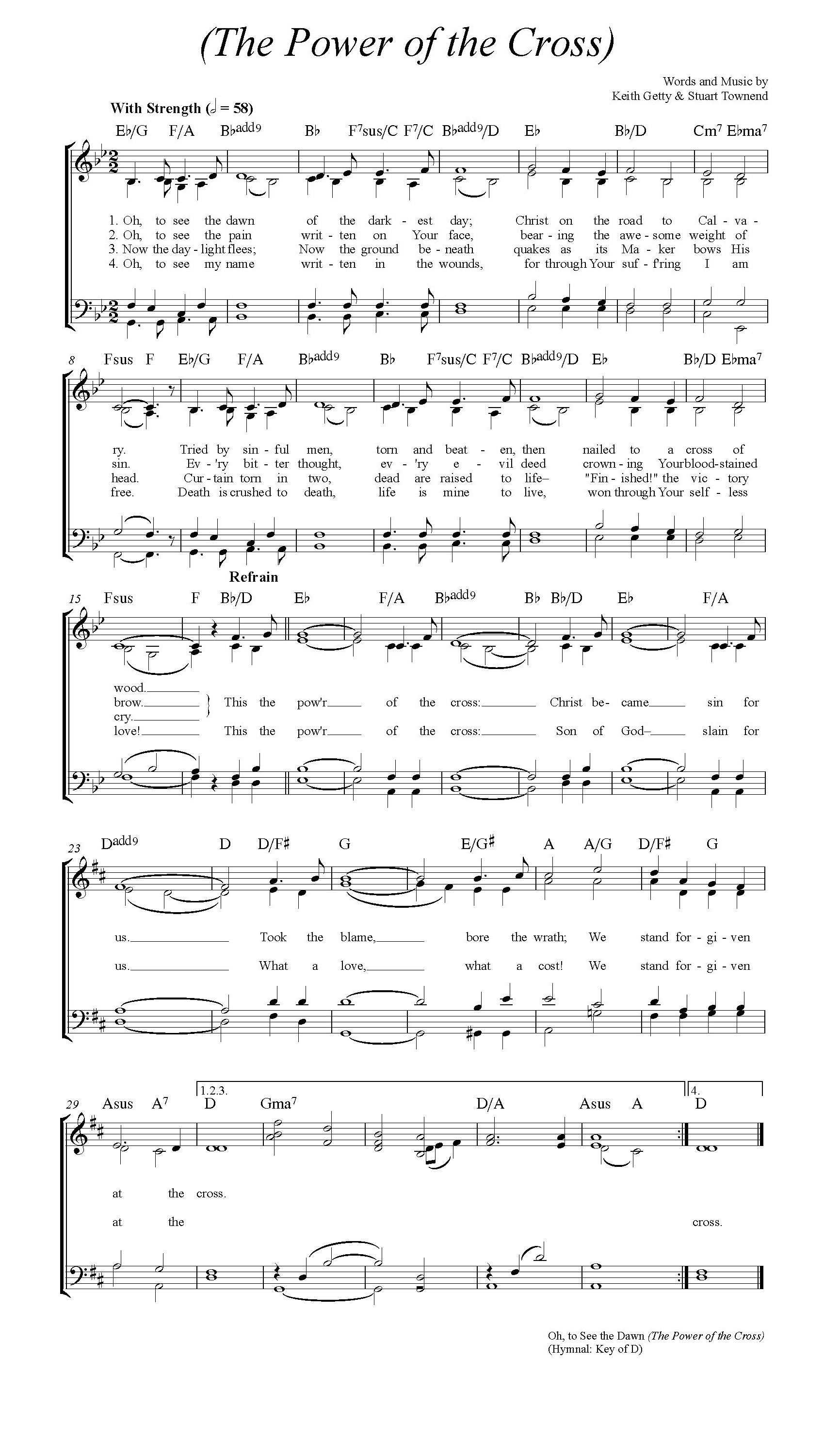 Hymn Sheet for This the Power of the Cross (Oh, to See the Dawn)